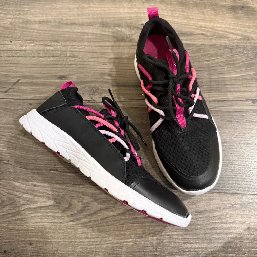 Vionic Zeliya Womens Sneakers‎ Black Pink Orthotic Walking Shoes Size 8
